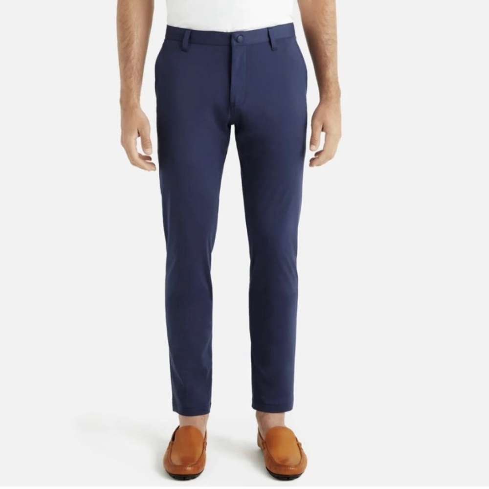 Rhone Commuter Pants, blue, size 30waist 33 inseam, slim fit